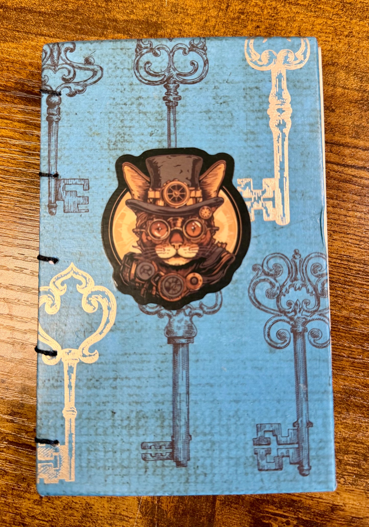 Handmade A6 Journal - Steampunk Cat