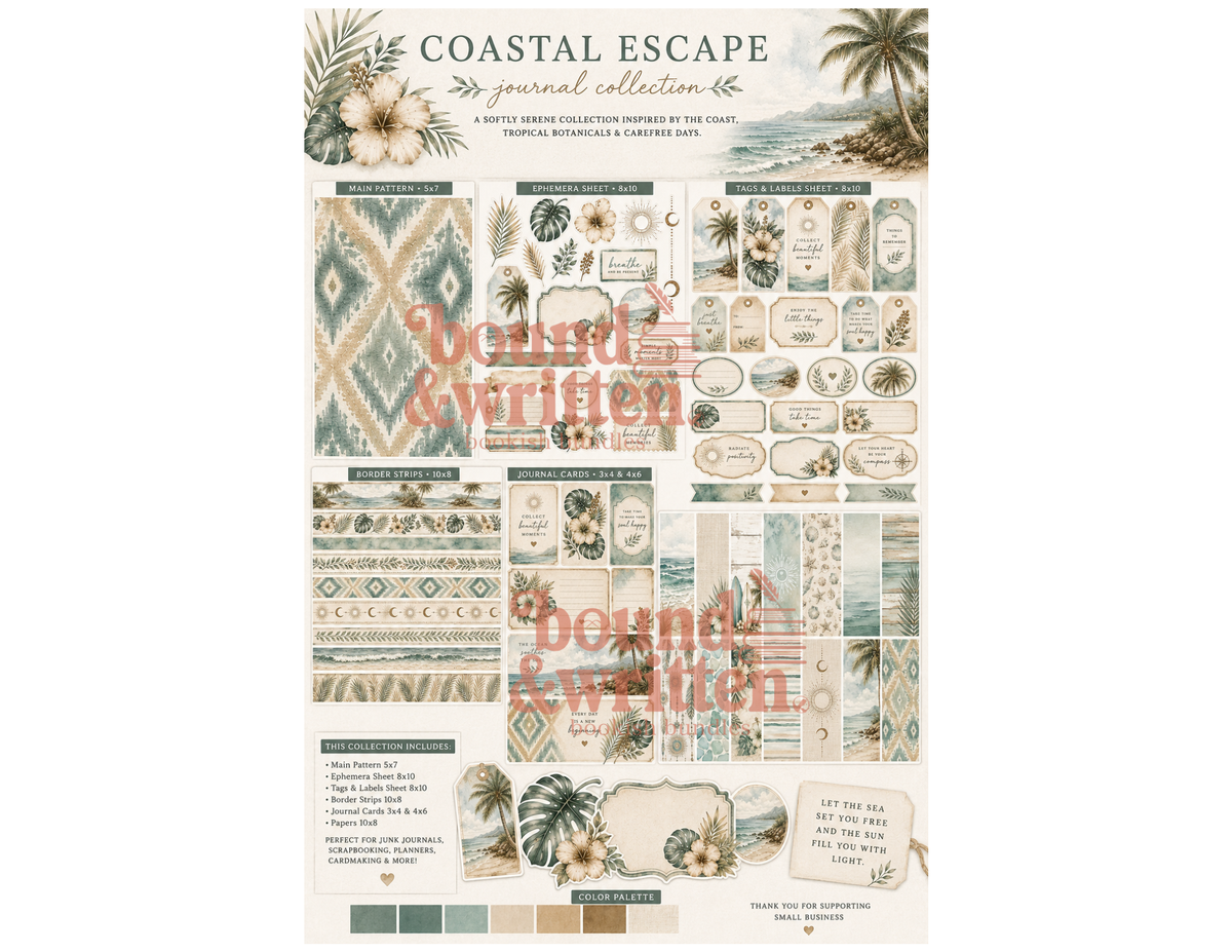 Coastal Escape Themed Paper Pack
