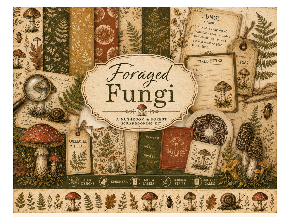 Foraged Fungi Themed Paper Pack