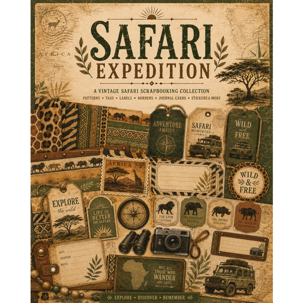 Safari Expedition Themed Paper Pack