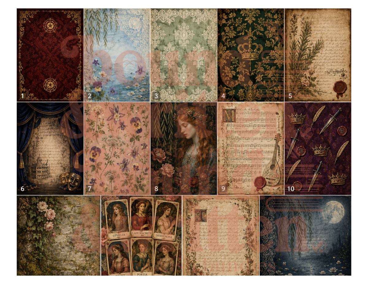 Shakespearian Ladies Themed Paper Pack