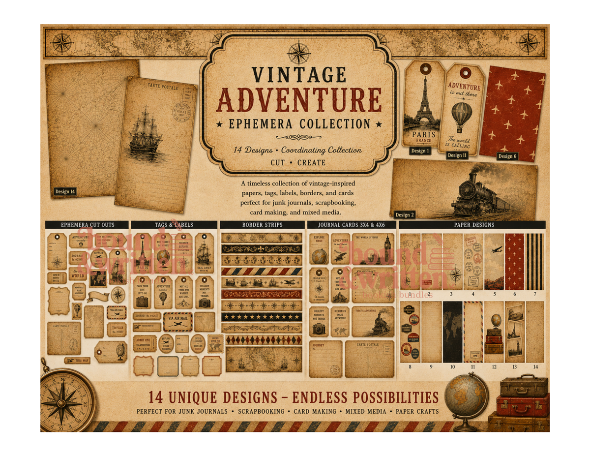 Vintage Adventure Themed Paper Pack